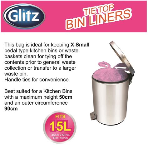 scented drawer liners bunnings|Glitz 15L Medium Scented Tie Top Kitchen Bin Liners